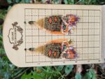 Handmade Beaded Moth Wing Earrings – Autumn Boho Fringe Jewelry in Warm Sunset Tones