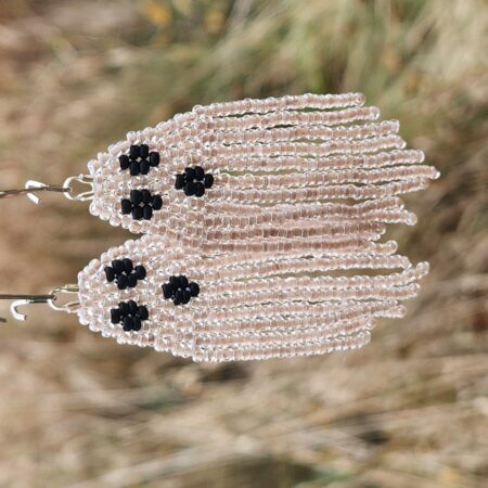 Beaded Ghost Fringe Earrings – Handmade Spooky Cute Halloween Jewelry