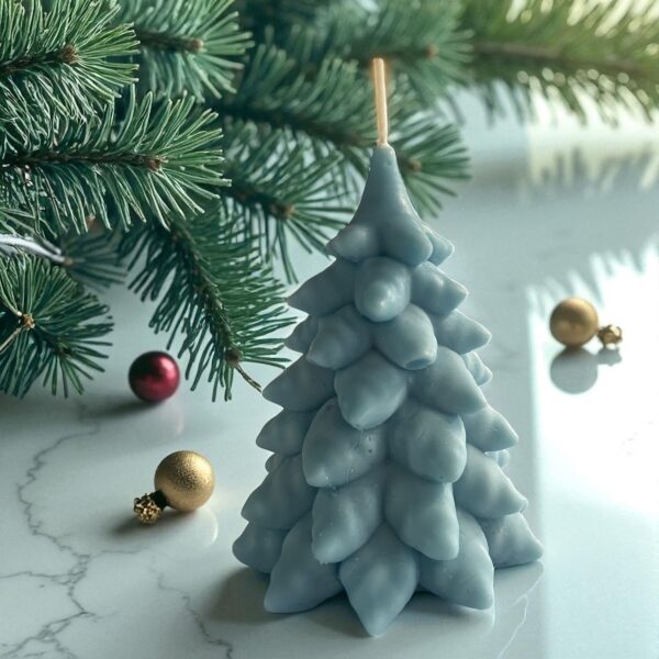 Christmas Tree Pillar Candle - Festive Home Decor