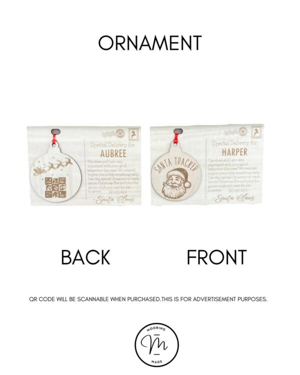 Santa Tracker Ornament and Postcard
