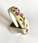 Hand Embroidered Linen Headband – Floral Handmade Hair Accessory – Autumn Fall Style – Free Shipping Canada