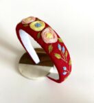 Hand Embroidered Linen Headband – Floral Handmade Hair Accessory – Autumn Fall Style – Free Shipping Canada