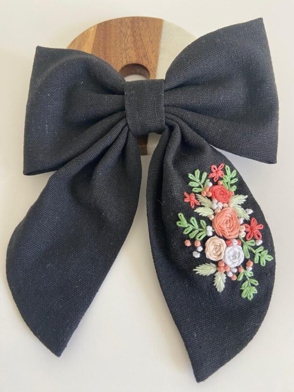 Oversized Hand Embroidered Bows