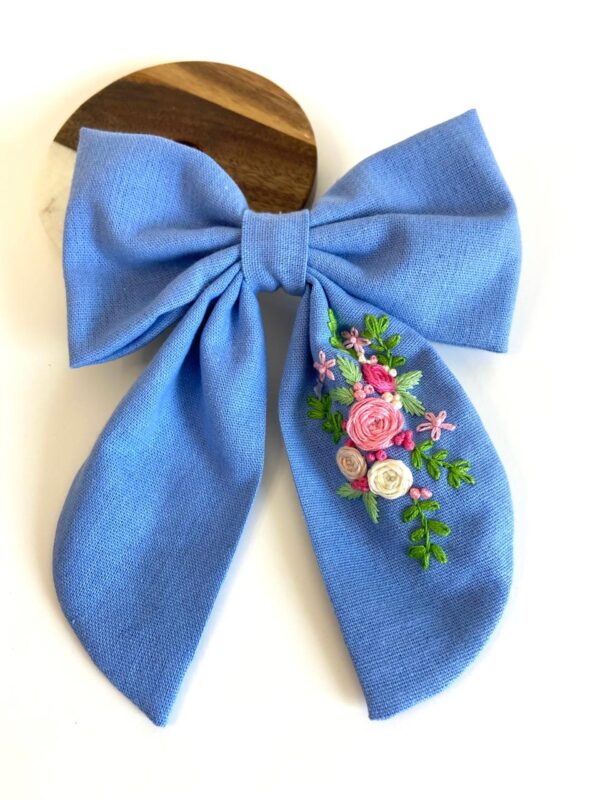 Oversized Hand Embroidered Bows