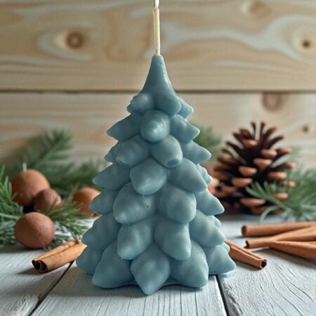 Christmas Tree Pillar Candle - Festive Home Decor