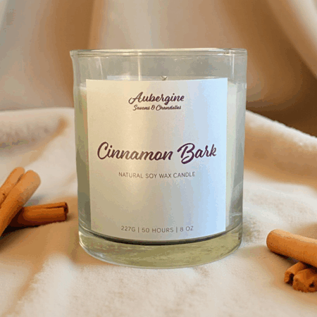 Cinnamon Bark Scented Candle / Bougie Coeur d'Épices, 227 g. - Free Shipping