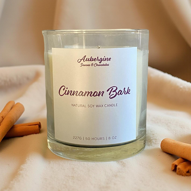 Cinnamon Bark Scented Candle / Bougie Coeur d'Épices, 227 g. - Free Shipping