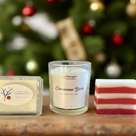 Holiday Gift Set - "Warm & Bright" Cinnamon Bark scented candle Collection - Limited Edition - Free Shipping