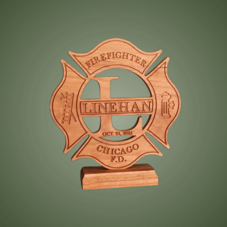 FireFighter Plaque, Maltese Cross Plaque, Personalized Firefighter Gift