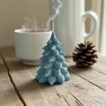 Christmas Tree Pillar Candle - Festive Home Decor