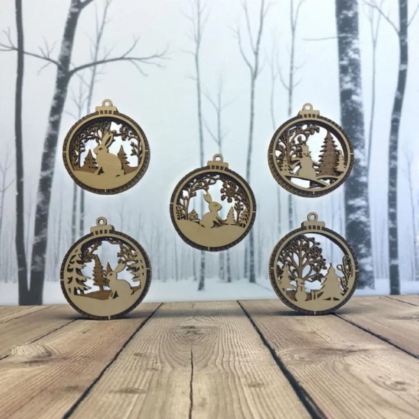 3D Wooden Christmas ornaments