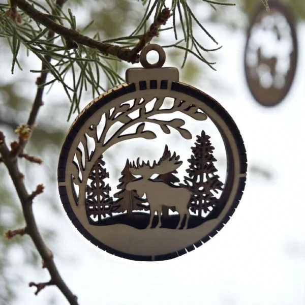 3D wooden Christmas tree ornaments