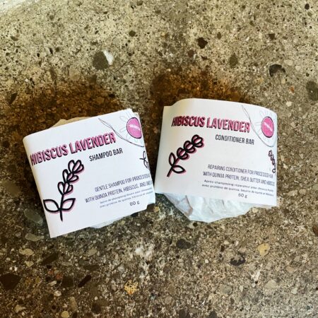 Hibiscus Lavender Shampoo+Conditioner Bar Set for Processed Hair
