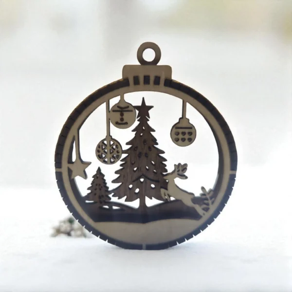 3D wooden Christmas tree ornaments