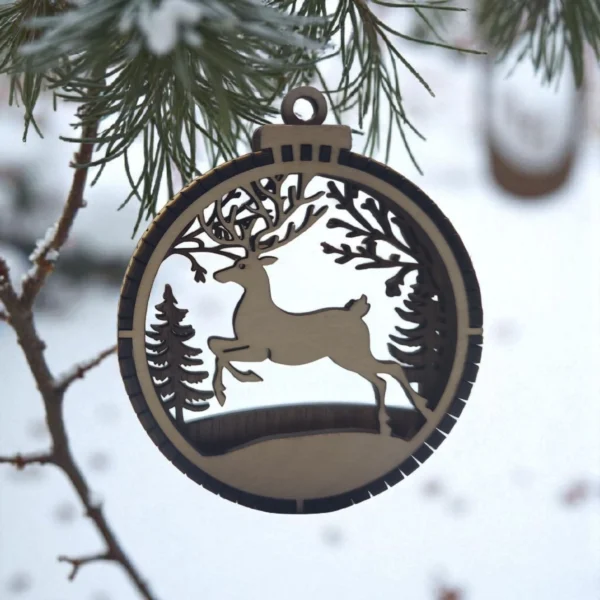 3D wooden Christmas tree ornaments