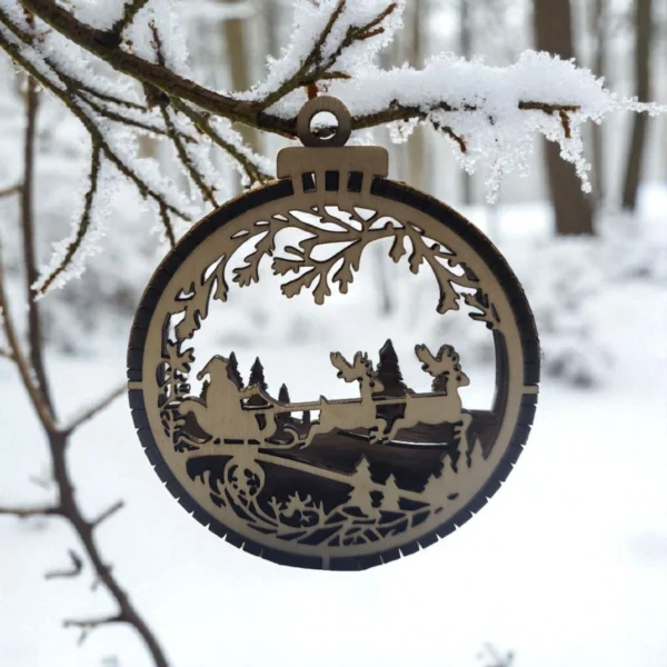 3D wooden Christmas tree ornaments