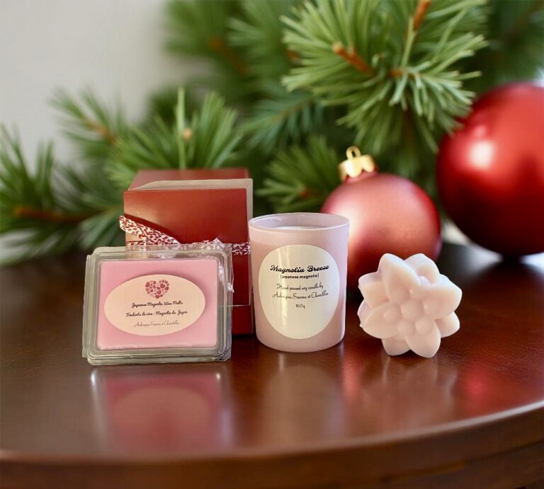 Holiday Gift Set - "Japanese Magnolia" scented candle Collection - Limited Edition - Free Shipping