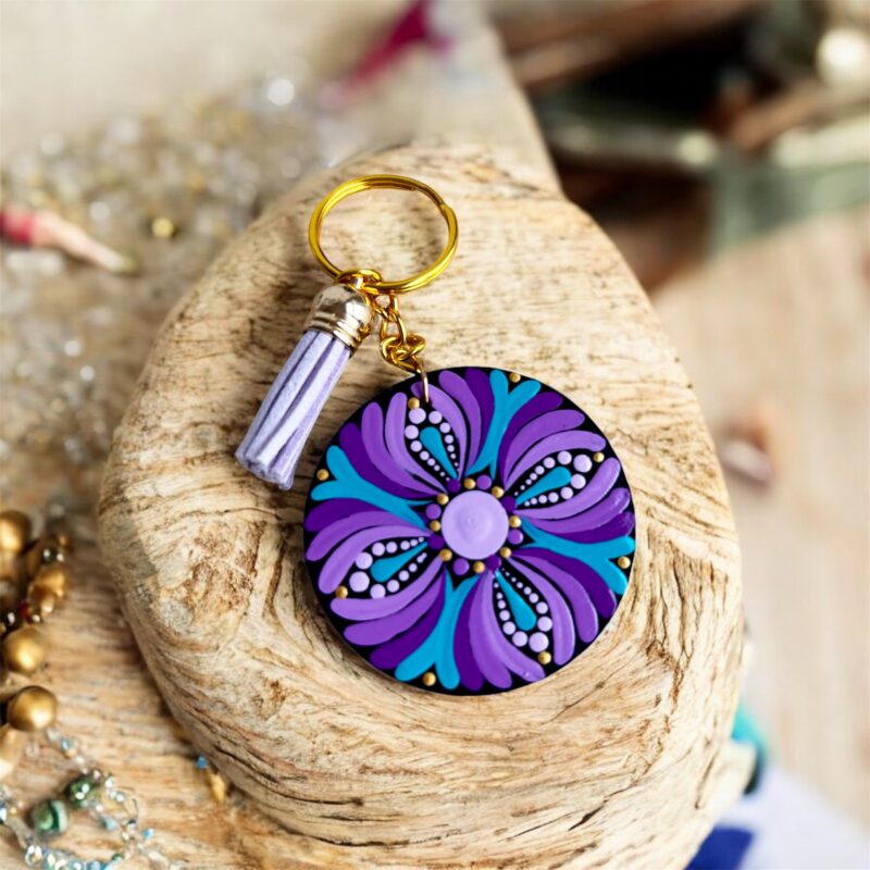 Hand-Painted Mini Keychains | 5 cm Wooden Base