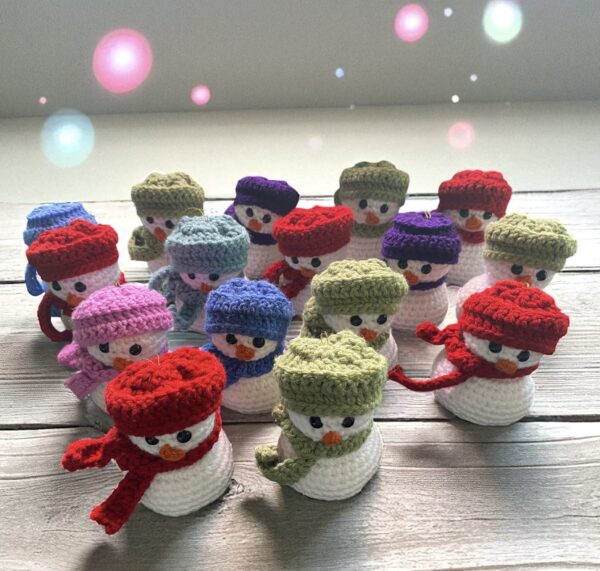 Crochet Snowman Ornament Gift Box