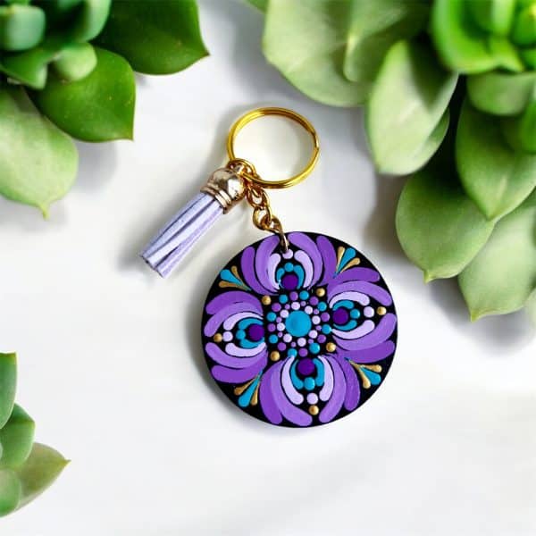 Hand-Painted Mini Keychains | 5 cm Wooden Base