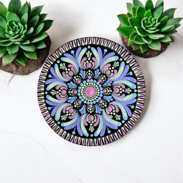 Hand-Painted Wooden Coasters (Set of 3) | 4"