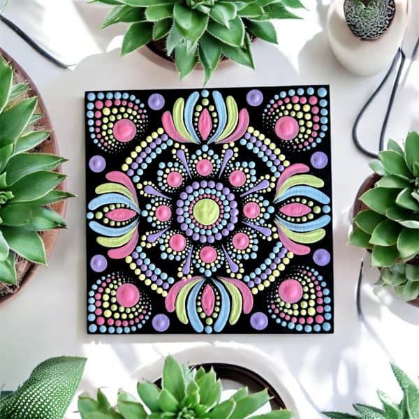 Hand-Painted Mandala Fridge Magnets 4"
