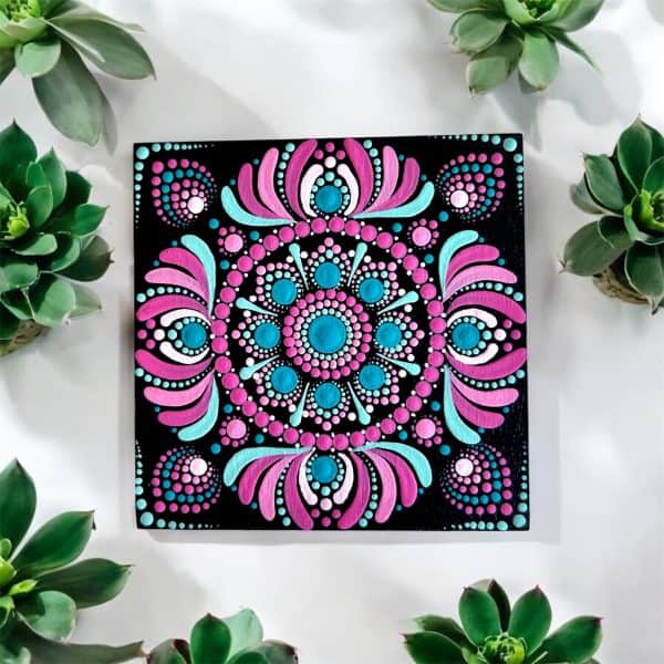 Hand-Painted Mandala Fridge Magnets 4"