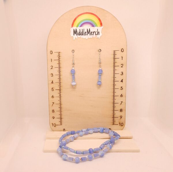 Blue Fibre Optic Bracelet and Earring Set