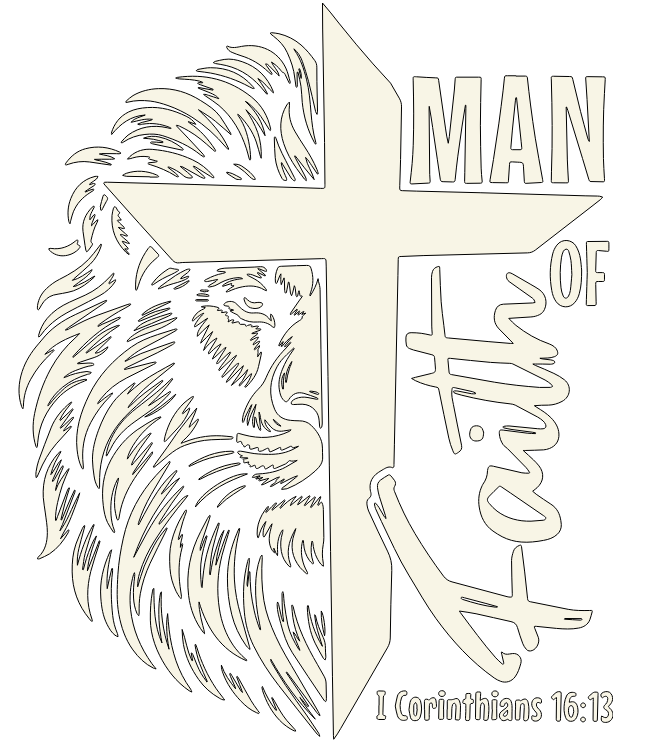 Man of Faith Cross and Lion