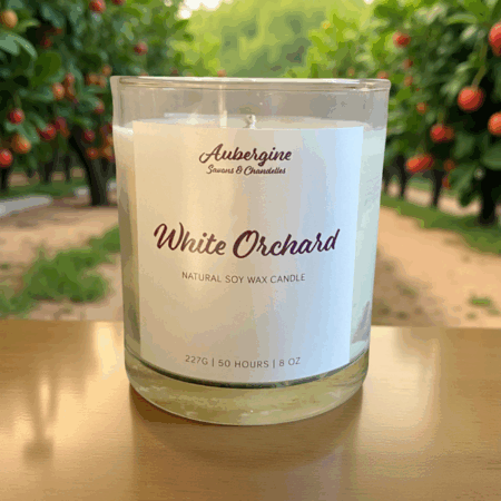 White Orchard Scented Candle / Bougie Réserve du Jardin, 227 g. - Free Shipping