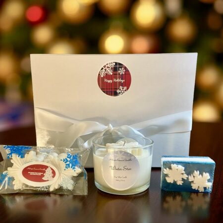 Holiday Gift Set - "Winter Star" Berries & Mint scented candle Collection - Limited Edition - Free Shipping