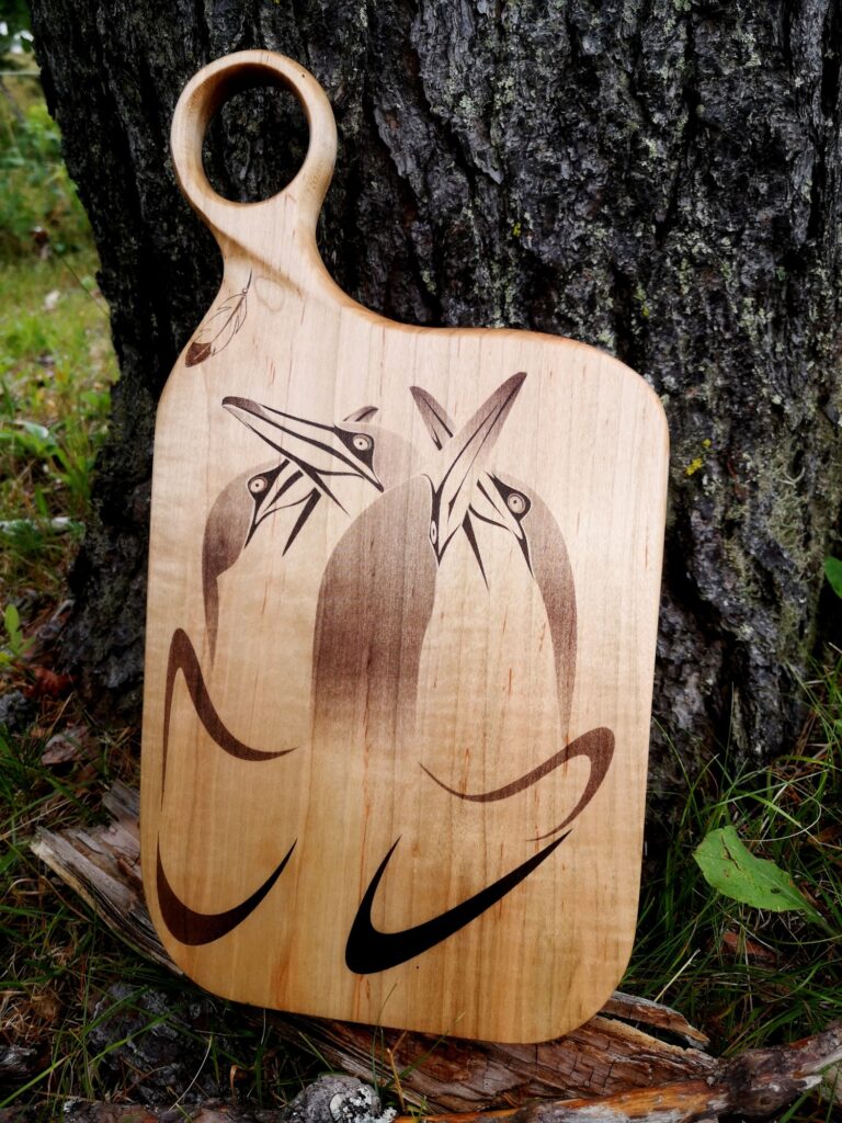 'A Company of Gannets' wooden cutting board/charcuterie board