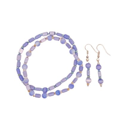 Blue Fibre Optic Bracelet and Earring Set