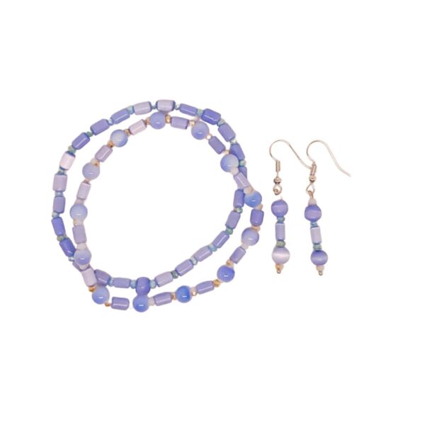 Blue Fibre Optic Bracelet and Earring Set
