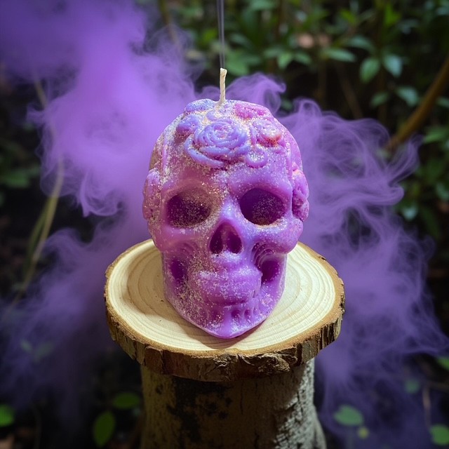 Halloween candle ¨Lilac Shadow¨ / Bougie d'Halloween, 165 g.