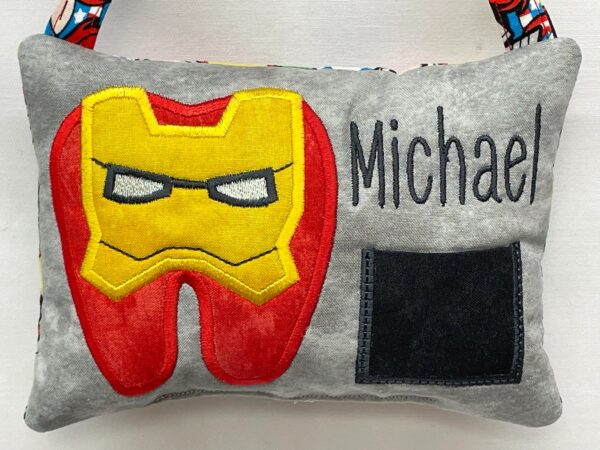 Iron Hero Tooth Fairy Pillow by Tooth Fairy Tess - Personalized