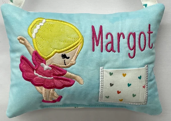 Ballerina Tooth Fairy Pillow by Tooth Fairy Tess- Personalized