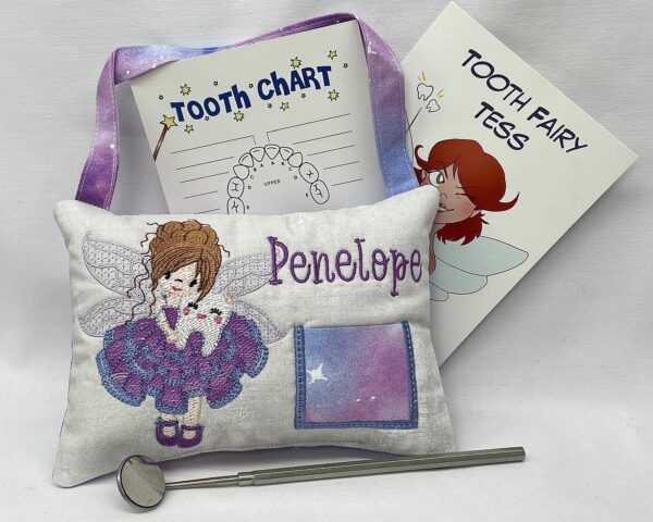 Frilly Purple Dress Fairy Tooth Pillow by Tooth Fairy Tess
