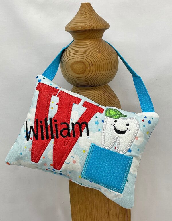 Name & Initial Tooth Fairy Pillow by Tooth Fairy Tess- Personalized