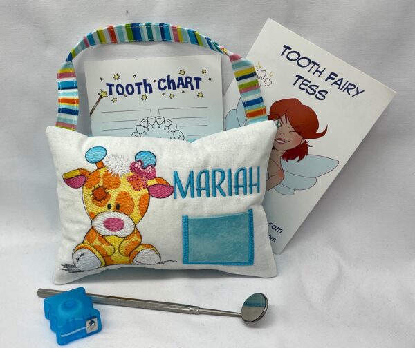 Giraffe Tooth Fairy Pillow by Tooth Fairy Tess - Personalized