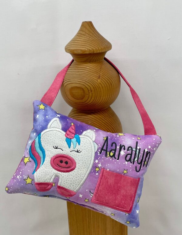 Unicorn Tooth Fairy Pillow by Tooth Fairy Tess - Personalized