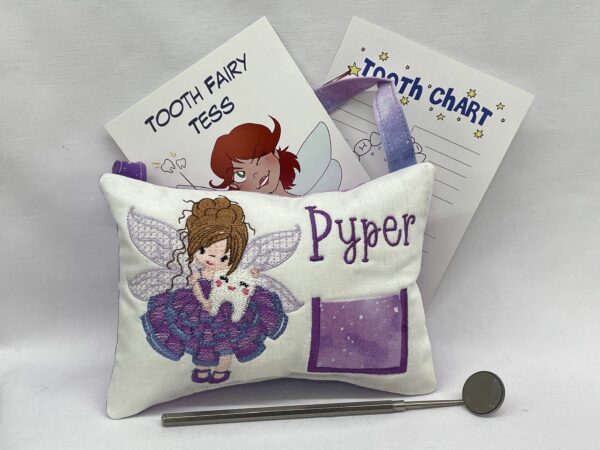 Frilly Purple Dress Fairy Tooth Pillow by Tooth Fairy Tess