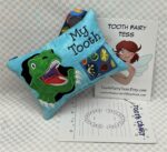 Smiling T-Rex Tooth Fairy Pillow by Tooth Fairy Tess- Personalized