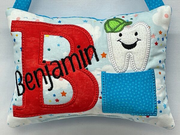 Name & Initial Tooth Fairy Pillow by Tooth Fairy Tess- Personalized