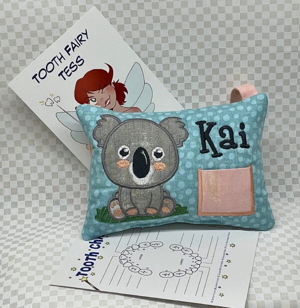 Koala Bear Tooth Fairy Pillow by Tooth Fairy Tess - Personalized