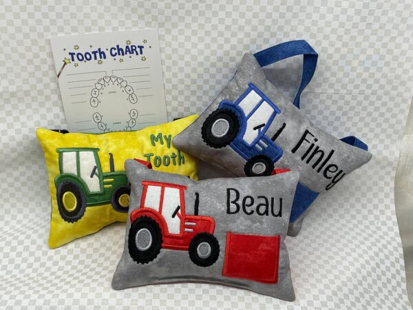 Farm Tractor Tooth Fairy Pillow by Tooth Fairy Tess - Personalized