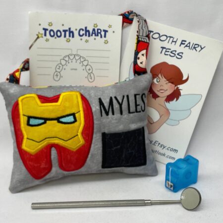 Iron Hero Tooth Fairy Pillow by Tooth Fairy Tess - Personalized
