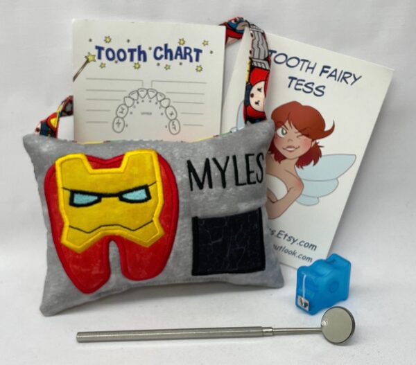 Iron Hero Tooth Fairy Pillow by Tooth Fairy Tess - Personalized