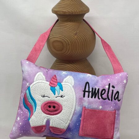 Unicorn Tooth Fairy Pillow by Tooth Fairy Tess - Personalized