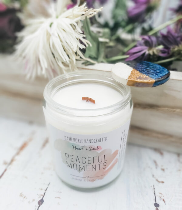 PEACEFUL MOMENTS - Jasmine + Sandalwood Scented Soy Candle